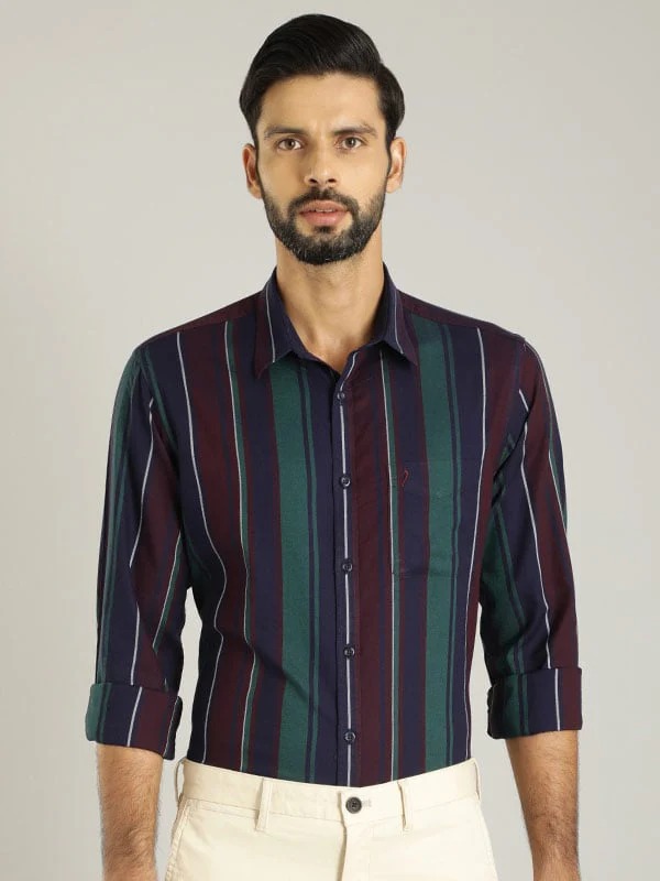 Indian Terrain Men Striped Multicolor Shirt